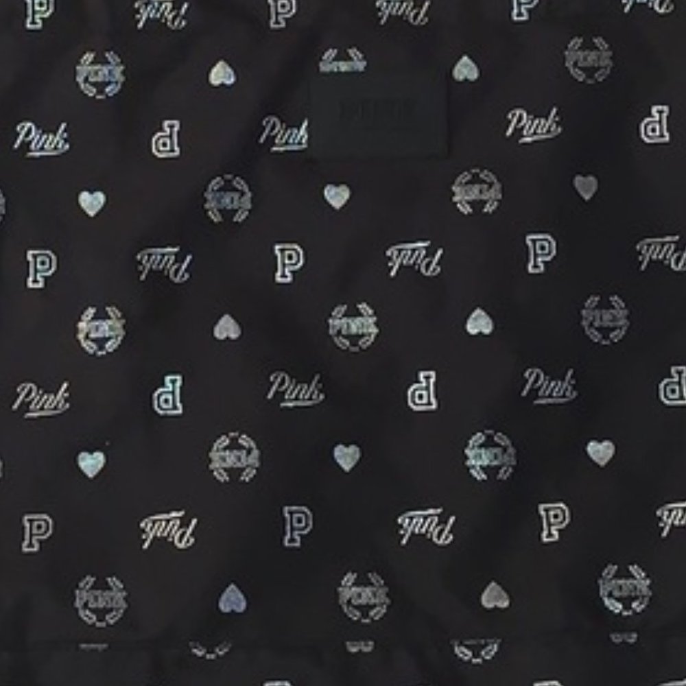 PINK Victoria's Secret Tote Bag Black and Silver - Picture 3 of 3